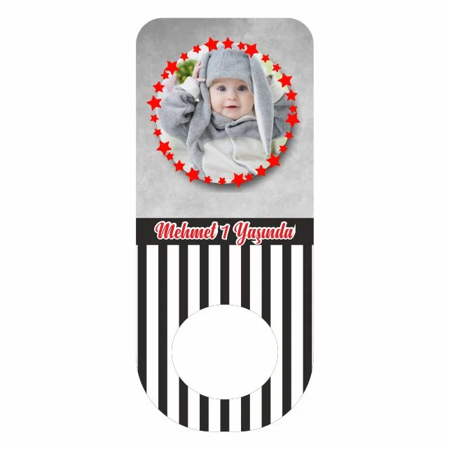 Siyah Beyaz Temalı Dikdörtgen Açacak Magneti